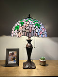 Enjoy Tiffany Style Table Lamp Purple Stained Glass Vintage ET1681 H24*W16 inch