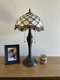 Enjoy Tiffany Style Gold Stained Glass Table Lamp Vintage included 2 LED bulbs  ET1224