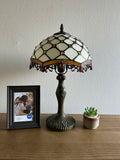 Enjoy Tiffany Style Table Lamp Gold Stained Glass Crystal Beans Vintage  H19*W12 Inch ET1223