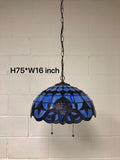 Tiffany Style Blue Stained Glass Hanging lighting Baroque Style Lavender EP1618