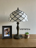 Enjoy Tiffany Table Lamp Crystal Bean White Stained Glass ET1205