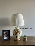 Ceramic Table Lamp Hummingbird Flowers for Living Room Dining Room Bedroom Bedside Office Hotel H22*W12 Inches