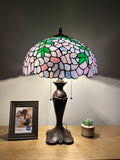 Enjoy Tiffany Style Table Lamp Purple Stained Glass Vintage ET1681 H24*W16 inch