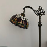 Tiffany Style Floor Lamp Stained Glass Red Tulips Gooseneck Adjustable LED bulb included EF1260