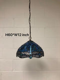 Tiffany Style Hanging lighting Dragonfly Blue Stained Glass EP1207