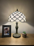 Enjoy Tiffany Table Lamp Crystal Bean White Stained Glass ET1205