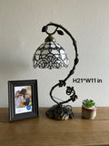 Enjoy Tiffany Style Table Lamp  Baroque Style Lavender White Stained Glass ET0826