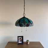 Tiffany Style  Hanging lighting Green Brown Stained Glass Pull Chain Switches Included LED Bulbs EP1638