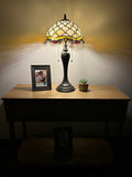 Tiffany Style Gold Stained Glass Table Lamp Vintage included 2 LED bulbs  ET1224