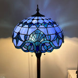 Tiffany style floor lamp Blue Stained Glass Baroque Style Lavender EF1618