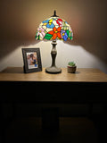 Tiffany style table lamp Stained Glass Hummingbird Flowers ET1257