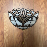 Tiffany Style Wall Sconce Lamp White Stained Glass Baroque Style LED Bulb Included EW1225