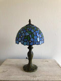 Tiffany Style Mini Table Lamp  Blue Stained Glass ET0851