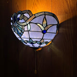 Tiffany Style Wall Sconce Lamp Blue Stained Glass Baroque Style LED Bulb Included EW1218