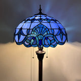 Tiffany style floor lamp Blue Stained Glass Baroque Style Lavender EF1618