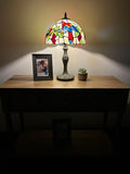 Enjoy Tiffany Style Table Lamp Stained Glass Parrots Grape Vintage ET1274