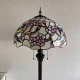 Enjoy Decor Lamps Tiffany Style Floor Lamp Stained Glass Magpie Birds Cherry Blossoms Vintage EF1635