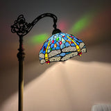 Enjoy Decor Lamps Tiffany Style Floor Lamp Dragonfly Sky Blue Stained Glass Gooseneck Adjustable EF1202