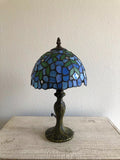 Tiffany Style Mini Table Lamp  Blue Stained Glass ET0851