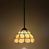 Tiffany Style Mini Hanging Lamp Gold Stained Glass Crystal Beans LED Bulb Included EP0875