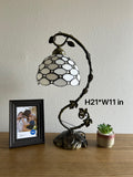 Enjoy Tiffany Style Table Lamp  Crystal Bean White Stained Glass ET0806