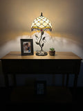 Enjoy Tiffany Style Table Lamp Gold Stained Glass Crystal Beans Include LED Bulb ET1024 H21*W10 In