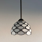 Tiffany Style Mini Hanging Lamp White Stained Glass Crystal Beans LED Bulb Included EP0805