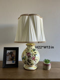 Ceramic Bird Flowers Lamp Blue for Living Room Dining Room Bedroom Bedside Office Hotel H22*W13 Inches
