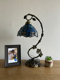 Tiffany Style Dragonfly Sea Blue Stained Glass Table Lamp ET0807