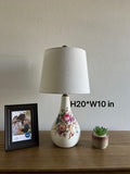 Ceramic Table Lamp Rose Flowers Blue 10"W*10"D*20'H