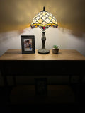 Enjoy Tiffany Style Table Lamp Gold Stained Glass Crystal Beans Vintage  H19*W12 Inch ET1223