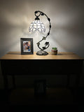 Enjoy Tiffany Style Table Lamp  Baroque Style Lavender White Stained Glass ET0826