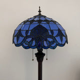 Tiffany style floor lamp Blue Stained Glass Baroque Style Lavender EF1618