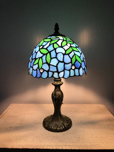 Tiffany Style Mini Table Lamp  Blue Stained Glass ET0851