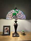 Enjoy Tiffany Style Table Lamp Purple Stained Glass Vintage ET1681 H24*W16 inch