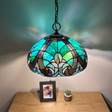 Tiffany Style  Hanging lighting Green Brown Stained Glass Pull Chain Switches Included LED Bulbs EP1638