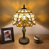 Tiffany Style Table Lamp Gold Stained Glass Baroque Style Lavender ET1249