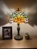 Enjoy Tiffany Style Table Lamp Stained Glass Rose Flowers Vintage ET1203-B  H19 in