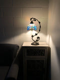 Enjoy Tiffany Style Table Lamp Dragonfly Blue Stained Glass ET0862