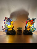 Enjoy Tiffany Style Night Light Stained Glass Butterfly Vintage ET10003 H9*W6 in