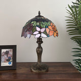 Tiffany Style Table Lamp Stained Glass Rose Flowers 12"W*12"D*19"H