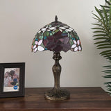 Tiffany Style Table Lamp Stained Glass Rose Flowers 12"W*12"D*19"H