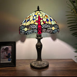 Tiffany style table lamp Jade Green stained glass dragonfly 12"W*12"D*19"H