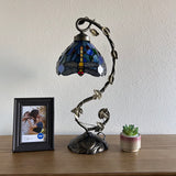 Tiffany Style Table Lamp Dragonfly Sky Blue Stained Glass LED Bulb Included ET0801