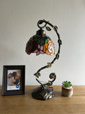 Tiffany Style Table Lamp Rose Flower Stained Glass included LED bulb H15*W11 In