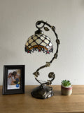 Tiffany Style Table Lamp Beige Stained Glass included LED bulb ET0824