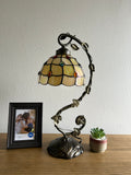 Tiffany Style Table Lamp Gold Stained Glass included LED bulb