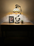 Tiffany Style Table Lamp Beige Stained Glass included LED bulb ET0824