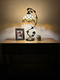 Tiffany Style Table Lamp Beige Stained Glass included LED bulb ET0824