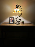 Tiffany Style Table Lamp Gold Stained Glass included LED bulb